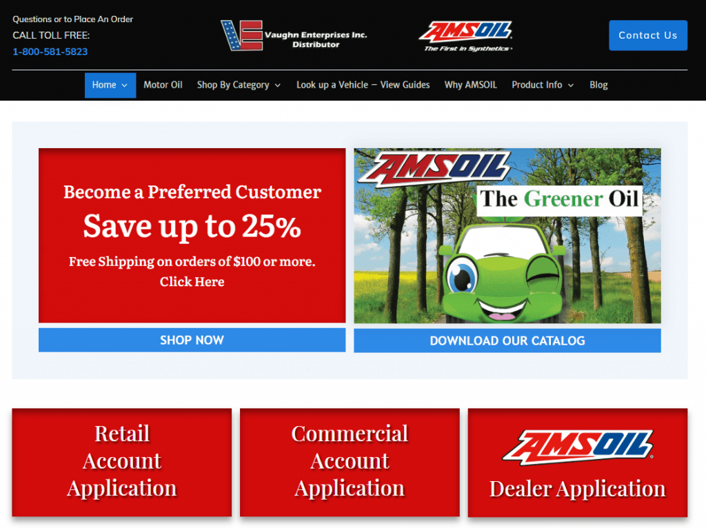 New Wisconsin AMSOIL Website home page