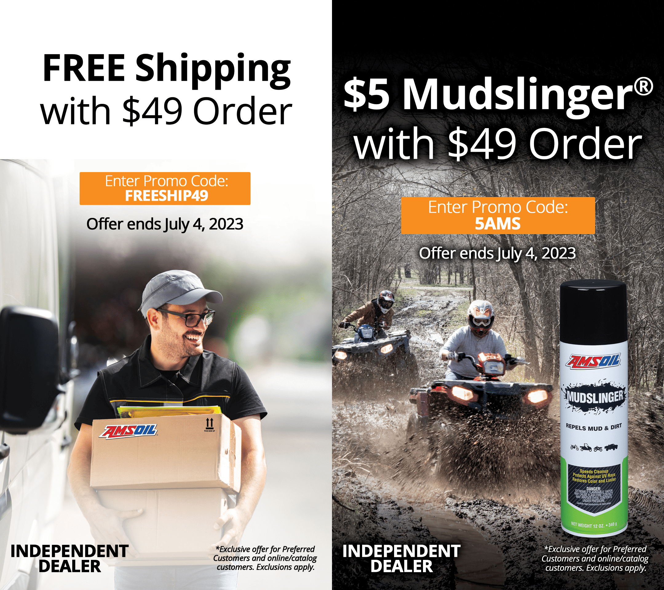 AMSOIL Free shipping and $5 12-oz. can of Mudslinger with $49 order