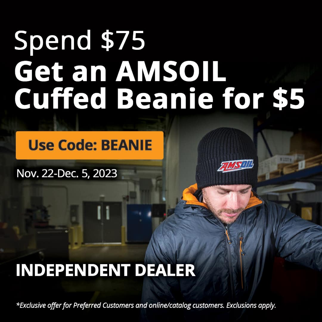 Spend $75, get an AMSOIL beanie for $5