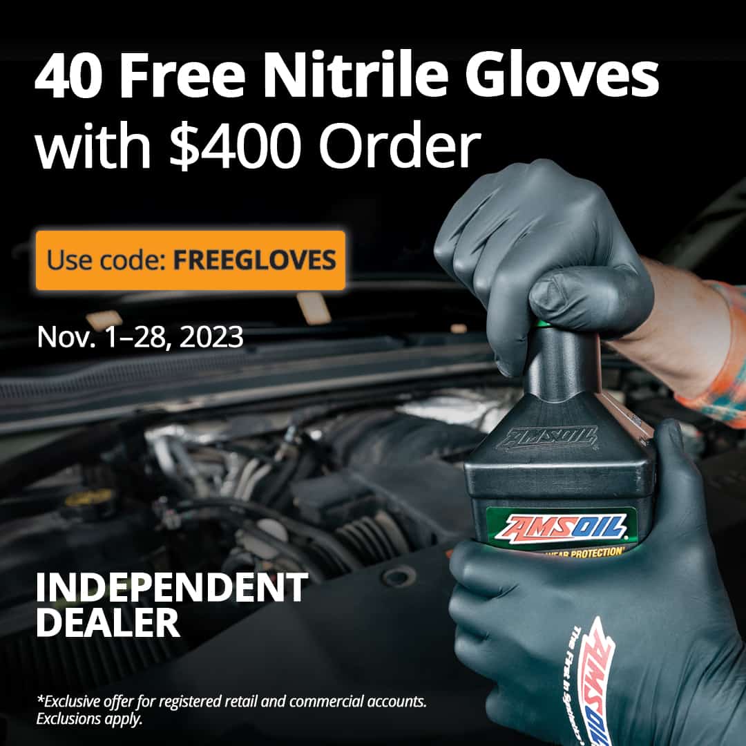 40 free AMSOIL nitrile gloves with order of $400 or more